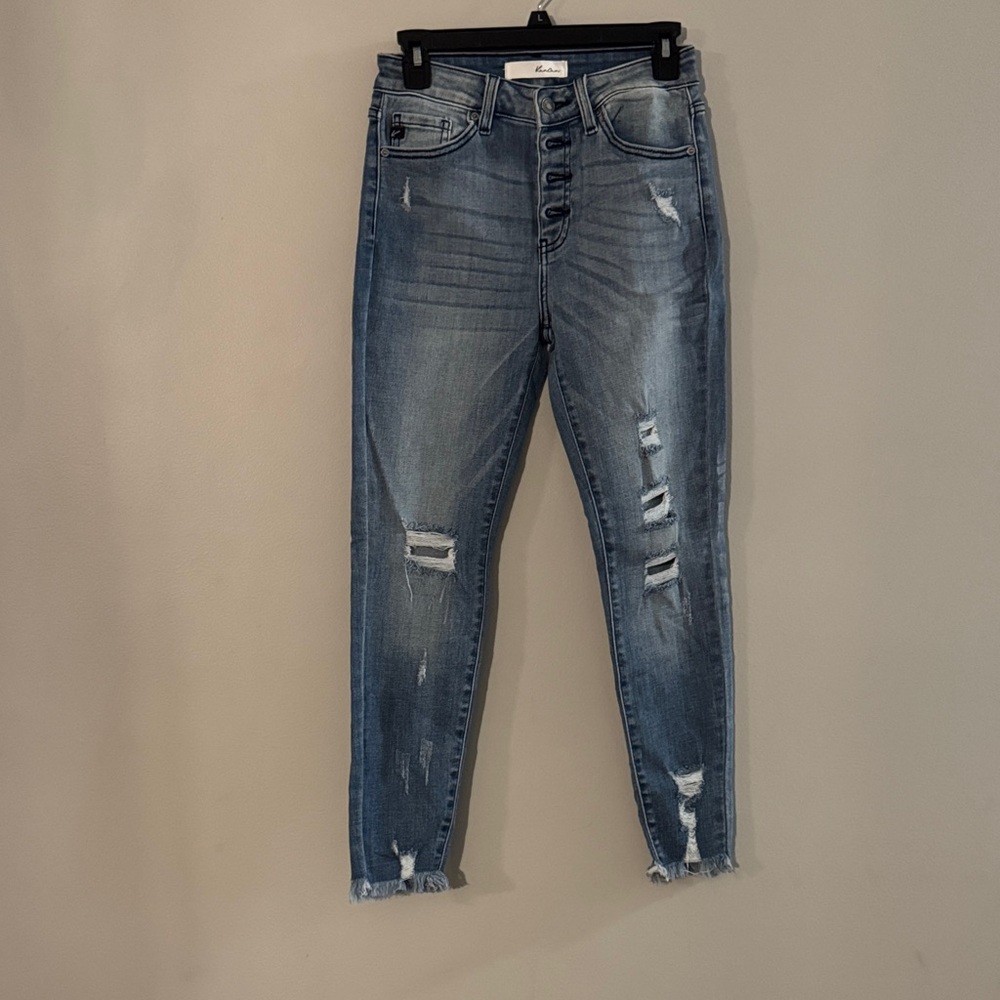 KanCan Dark Blue Distressed Skinny Jeans